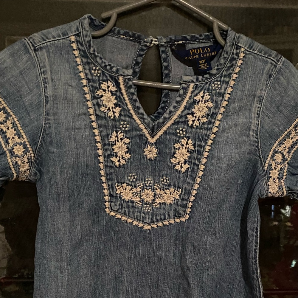 ralph lauren girls  denim  wash tunic